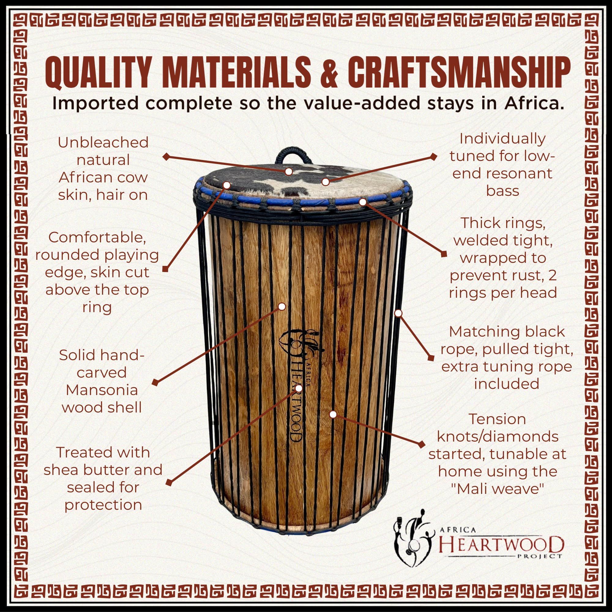 アフリカドゥンドゥン Amazon.com: Africa Heartwood Project African Dundumba Dunun